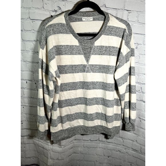 PAPER CRANE BY ANTHROPOLOGIE LADIES GRAY/WHITE SOFT SWEATSHIRT (M)  EUC     F-30 - Picture 1 of 4